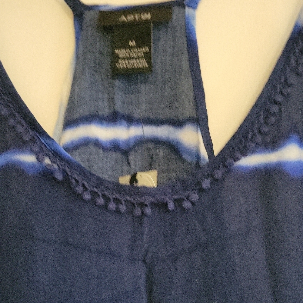 Blue & White Tie Dye Swim Suit Cover Up - Picture 2 of 6